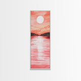 Sunset Canvas Print Coastal Landscape Art Rustic Decor Horizontal Wall Art Bedroom Gift Idea Light Pink Aesthetic Nature Painting