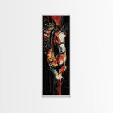 Abstract Horse Painting Framed Canvas Print Colorful Chicano Art Bold Moody Southwest Long Narrow Wall Art Bedroom or Living Room