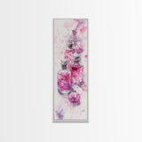 Perfume Bottles Canvas Print - Elegant Pink Abstract Art, Feminine Glass Bottles Artwork, Gift Idea for Her, Bedroom Wall Decor