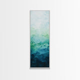 Gradient Watercolor Framed Canvas Print in Green and Blue, Sage Green Wall Art, Minimalist Art, Bedroom Art, Living Room Art