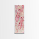 Ballet Flats Pink Abstract Canvas Print, Light Pink Wall Art, Whimsical Rustic Decor, Minimalist Living Room Art, Above Bed Artwork