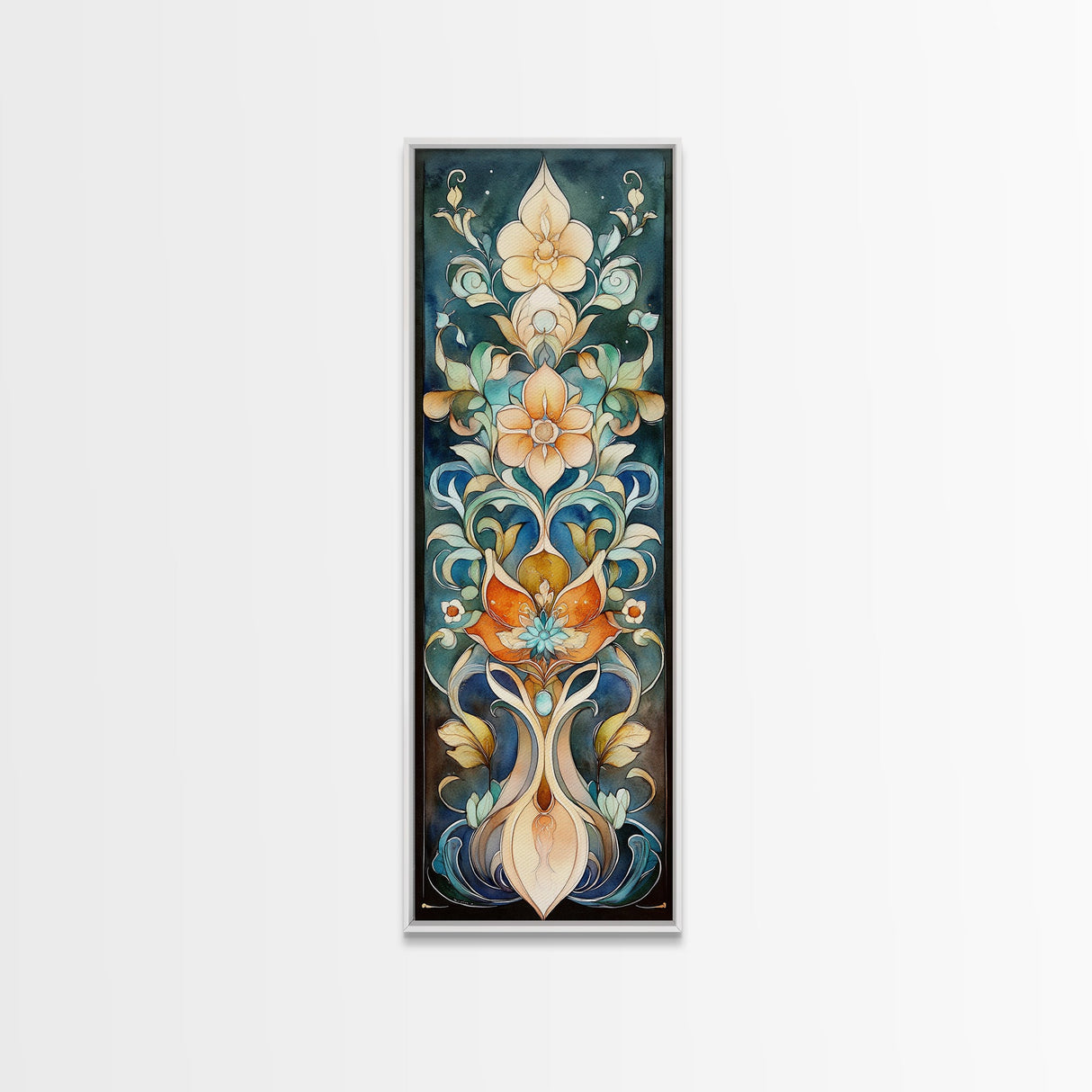 Canvas Print Moroccan Wall Art Botanical Prints Chinoiserie Wall Art Floral Rustic Decor Tall Narrow Wall Art Bedroom Art Christmas Gift