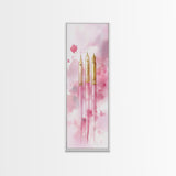 Pink Fountain Pens Canvas Print Whimsical Art Writer’s Gift Minimalist Art Living Room Decor Unique Office Wall Art Illustration