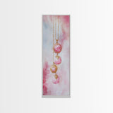 Pearl Necklace Watercolor Canvas Print Pink Wall Art Glamour Bedroom Decor Romantic Wabi Sabi Aesthetic Art