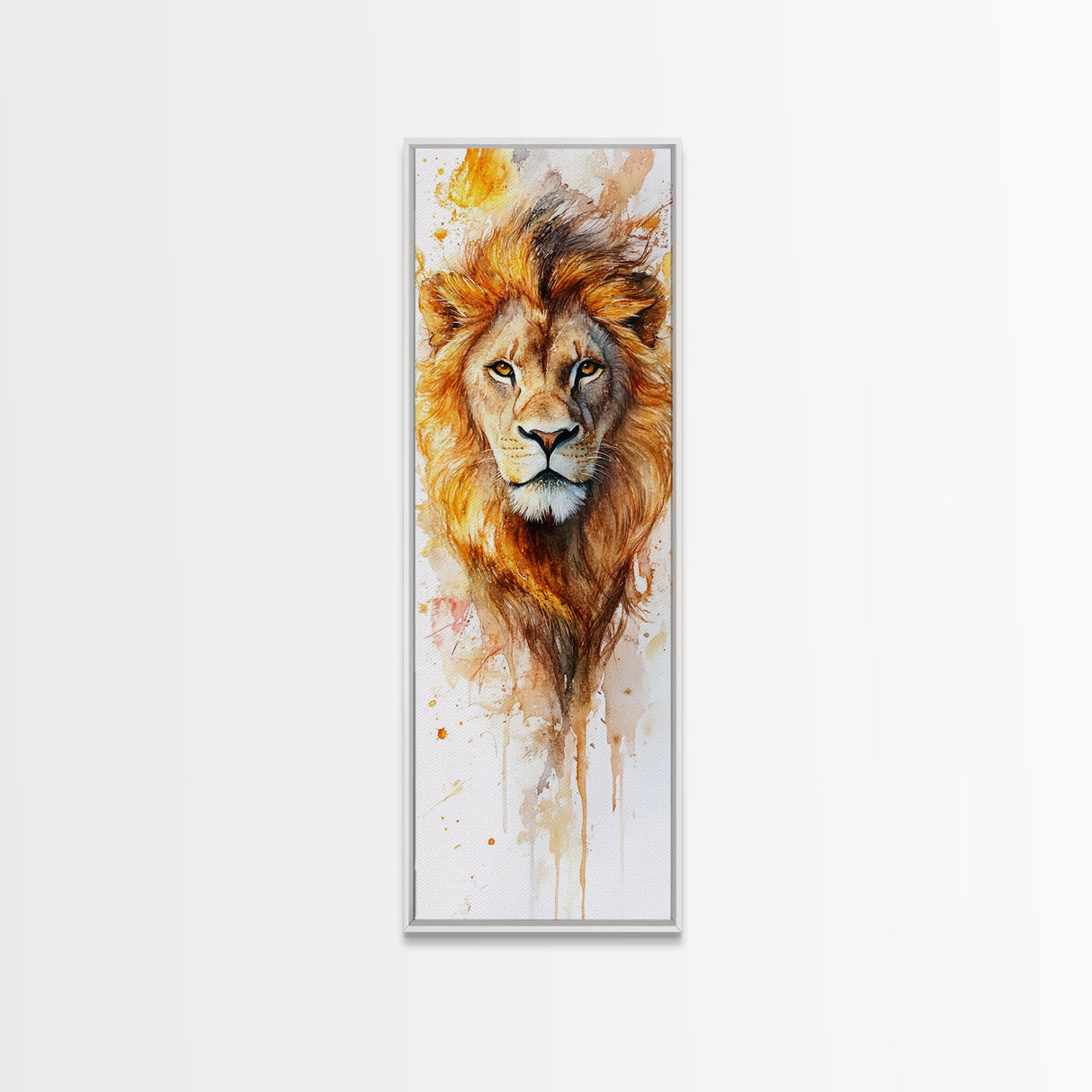 Majestic Lion Portrait Framed Canvas Print Featuring Bold African Art Style, Perfect for Rustic or Wildlife-Inspired Interiors