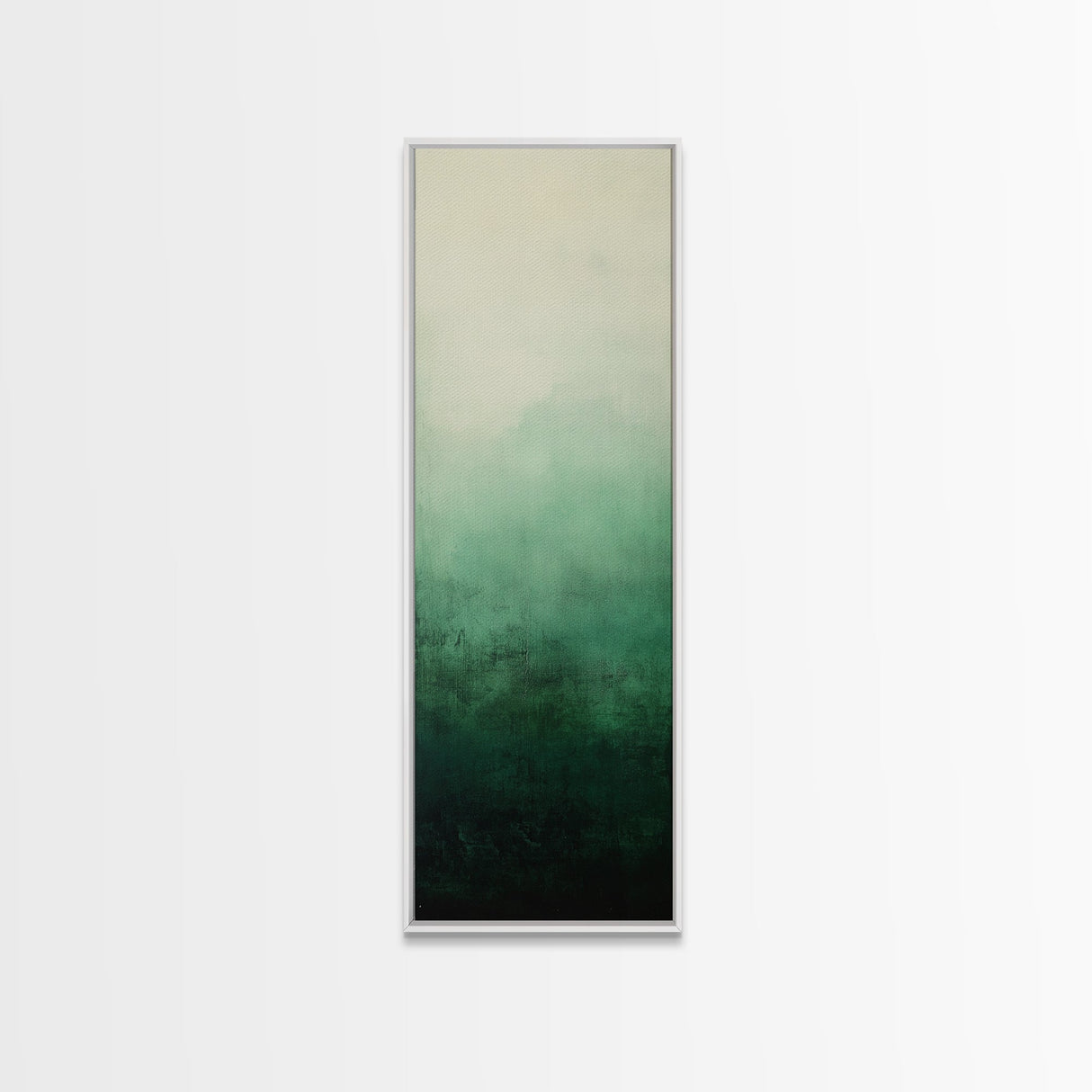 Sage Green Ombre Framed Canvas Print Minimalist Abstract Art Vertical Wall Decor Modern Green Wall Art Bedroom Accent Piece