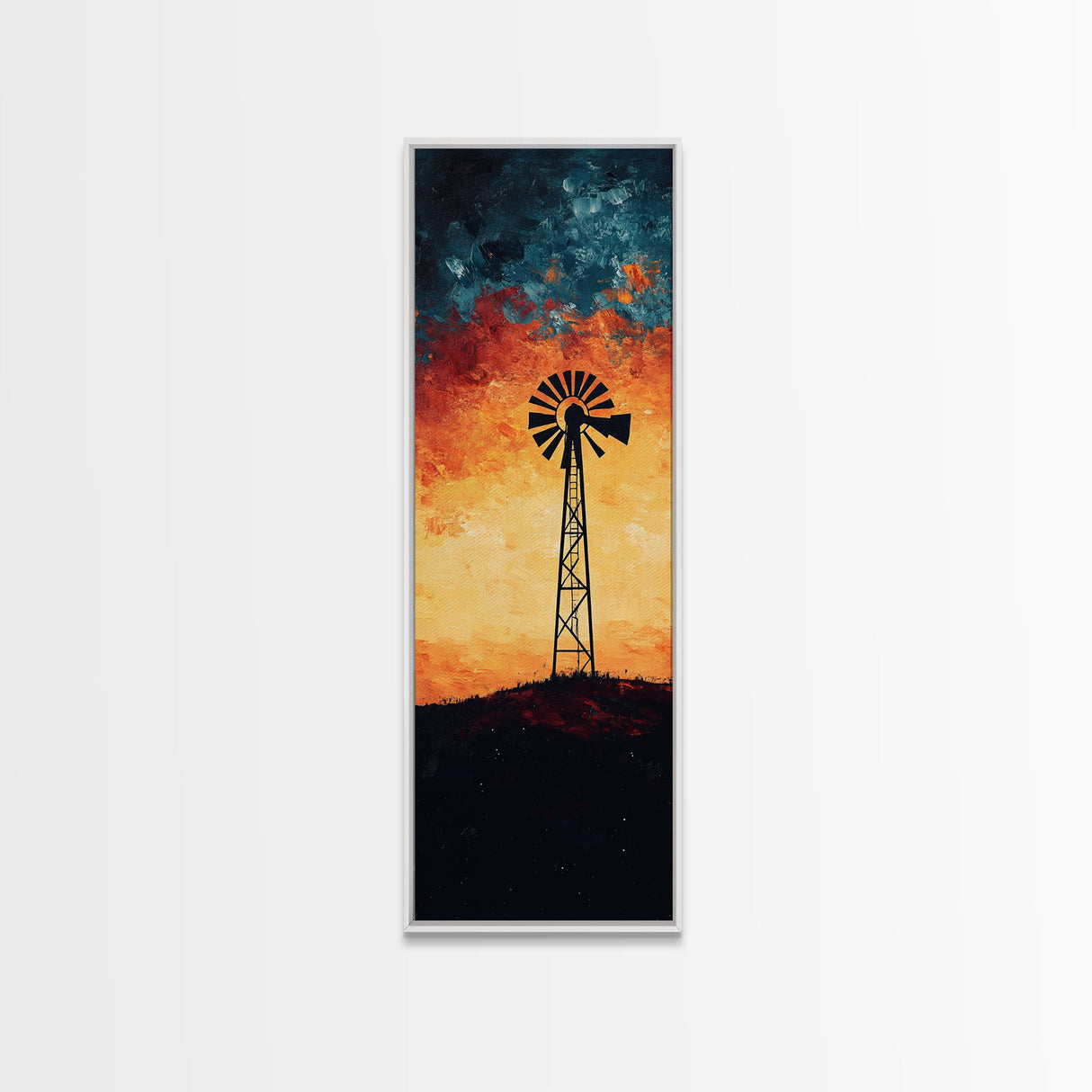 Windmill Canvas Print Southwest Wall Art, Moody Desert Sunset Artwork, Rustic Decor, Joshua Tree Inspired, Gift Idea for Her