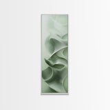 Sage Green Vertical Framed Canvas Print, Abstract Botanical Artwork, Wabi Sabi Minimalist Wall Art, Living Room Decor, Original Artwork
