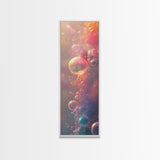 Ethereal Bubble Abstract Framed Canvas Print in Soft Pastels, Light Pink Wall Art Ideal for Bedroom or Contemporary Spaces