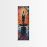 Yoga Art Framed Canvas Print Meditation Decor Zen Wall Art Vibrant Painting Vertical Art for Bedroom or Yoga Room