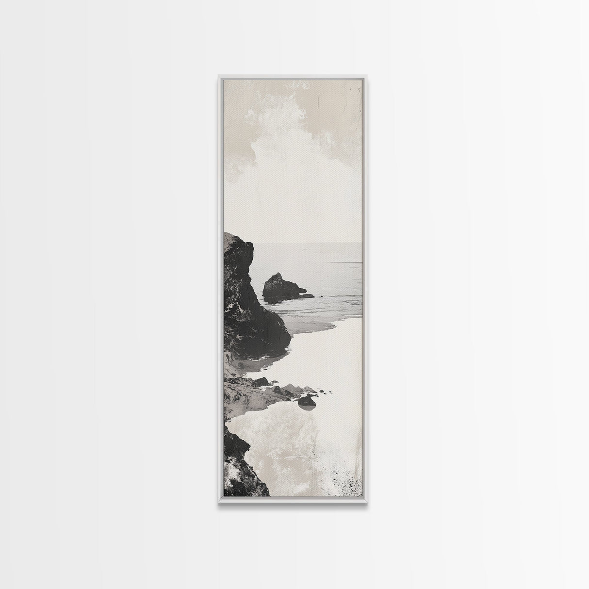 Tranquil Coastal Rocks Canvas Print Nautical Wall Art Minimalist Art Seascape Art Bedroom or Living Room Rustic Coastal Decor Piece