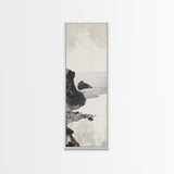 Tranquil Coastal Rocks Canvas Print Nautical Wall Art Minimalist Art Seascape Art Bedroom or Living Room Rustic Coastal Decor Piece