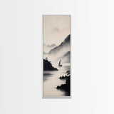 Sailboat Reflection Framed Canvas Print Nautical Painting Coastal Decor Minimalist Art Seascape Wall Art Bedroom or Living Room Piece