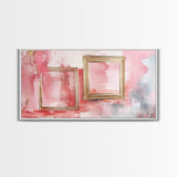 Gold Frame Abstract Framed Canvas Print Featuring Pink Abstract Art and Whimsical Art Light Pink Wall Art Minimalist Rustic Decor