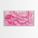 Soft Rose Canvas Print, Light Pink Abstract Art of Petals with Minimalist Style, Feminine Wall Decor for Living Room or Bedroom