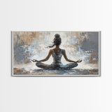 Yoga Pose Canvas Print Zen Abstract Meditation Wall Art Neutral Living Room Modern Therapy Art Gift Idea Unique Minimalist Decor