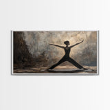 Warrior Pose Canvas Print Zen Yoga Wall Art Neutral Modern Minimalist Living Room Home Decor Therapy Art Unique Gift Idea Boho