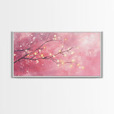 Light Pink Cherry Blossom Canvas Print | Cherry Blossom Painting | Sakura Wall Art | Nature Inspired Art | Bedroom Above Bed Decor