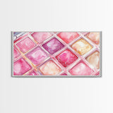 Shimmery Pink Palette Canvas Print Minimalist Makeup Art Light Pink Wall Art Dorm Room or Beauty Studio Aesthetic Gift Idea