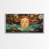 Surreal Dreamscape Framed Canvas Print Whimsical Art Featuring Floral Fantasy Unique Gift Idea Bedroom Wall Art Boho Inspired Artwork