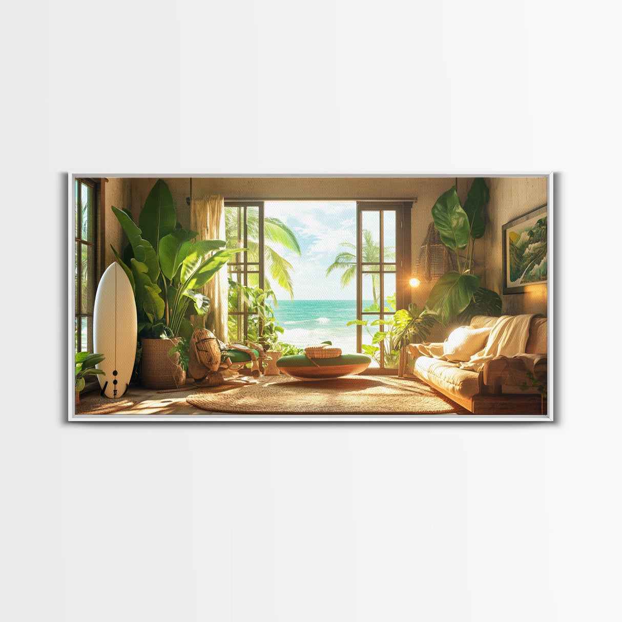 Surfside View Canvas Print Coastal Cowgirl Wall Art Tropical Beach Room Decor Nautical Wall Art Living Room Art Farmhouse Art Gift Idea