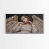 Sleeping Angel Peace Canvas Print Featuring Angel Art Prints and Wabi Sabi Art Perfect Bedroom Wall Art Above Bed Wall Decor