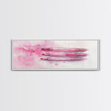 Pink Brushes Art Canvas Print with Geometric Design, Light Pink Wall Art Perfect Above Sofa or Dorm Room, Wabi Sabi Inspired Decor