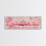 Pink Crown Canvas Print Minimalist Art Abstract Pink Wall Art Light Pink Bedroom Decor Princess Aesthetic Whimsical Art Wall Art