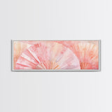 Framed Canvas Print Light Pink Abstract Fan Art Coastal Cowgirl Wall Art Minimalist Rustic Decor Living Room Art Horizontal Painting