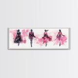 Fashion Silhouette Canvas Print Whimsical Art Pink Abstract Wall Art Minimalist Women’s Fashion Wall Art Bedroom Art Decor