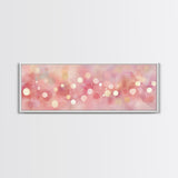 Framed Canvas Print of Light Pink Abstract Art with Geometric Circles Perfect as Dorm Wall Art or Minimalist Bedroom Wall Decor