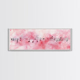 Musical Notes Canvas Print Artistic Sheet Music Wall Art Light Pink Abstract Artwork Rustic Wabi Sabi Art Living Room Decor Gift