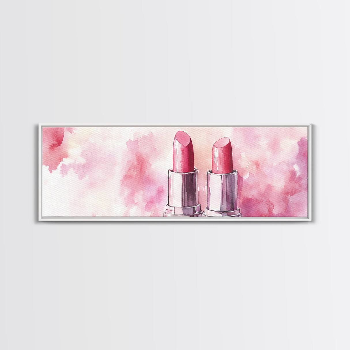 Lipstick Canvas Print, Whimsical Feminine Wall Art, Pink Abstract Makeup-Inspired Art, Bedroom or Beauty Room Gift Idea, Light Pink Decor