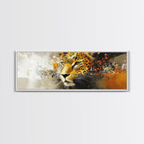 Bold Leopard Framed Canvas Print - Vibrant Wildcat Painting, Moody Jungle Art, Safari Wall Decor, Animal Gift Idea For Her, Bedroom Art