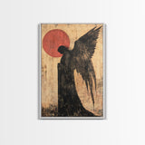 Dark Angel Silhouette Canvas Print Gothic Angel Art Prints Moody Abstract Artwork Dark Romance Wall Art Unique Gift Idea