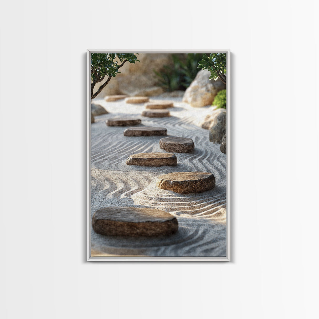 Zen Garden Path Canvas Print Minimalist Zen Wall Art Wabi Sabi Decor Zen Inspired Artwork Rustic Decor Above Bed Wall Art