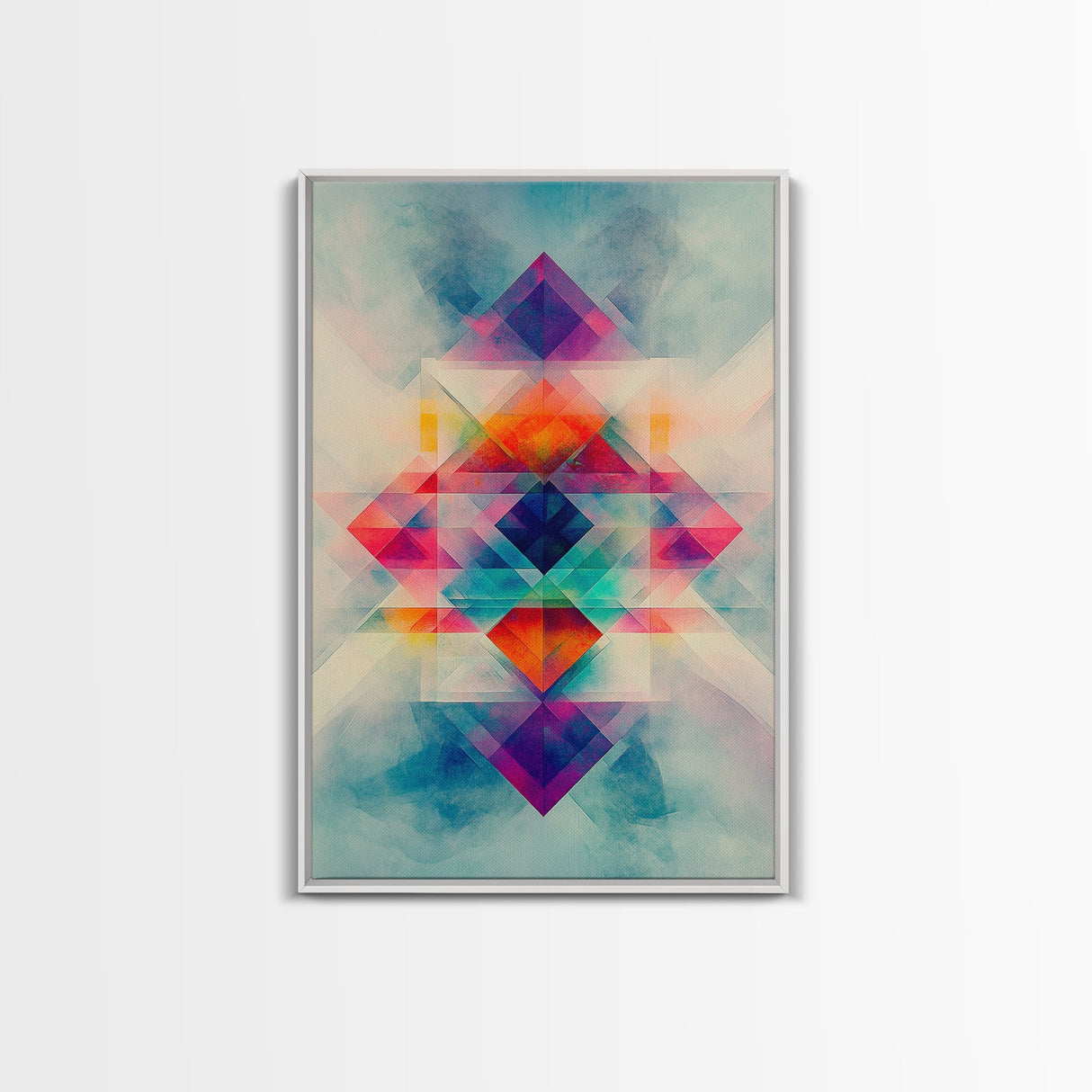 Sacred Geometry Art Framed Canvas Print Sacred Patterns Wall Decor Moody Abstract Geometric Wall Art Living Room Zen Artwork Gift