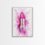 Pink Lipstick Canvas Print Whimsical Art Pink Abstract Artwork Living Room Wall Art Wabi Sabi Painting Light Pink Dorm Decor