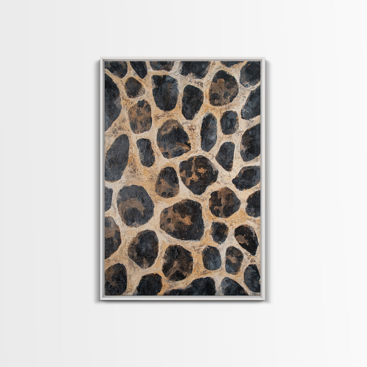 Rustic Stone Texture Canvas Print, Earthy Wall Art, Farmhouse Decor, Bedroom Art, Vertical Rustic Art, Skinny Wall Art