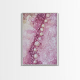 Pearlescent Beads Abstract Canvas Print Light Pink Wall Art Vertical Artwork Minimalist Decor Original Painting Bedroom Art