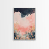 Moody dark romance painting with gold accents framed canvas print autumn-inspired wall decor rustic wabi sabi art farmhouse gift