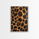 Leopard Wall Art Framed Canvas Print, Animal Print Rustic Decor, Bedroom Art, Skinny Tall Wall Art, Farmhouse Living Room Art