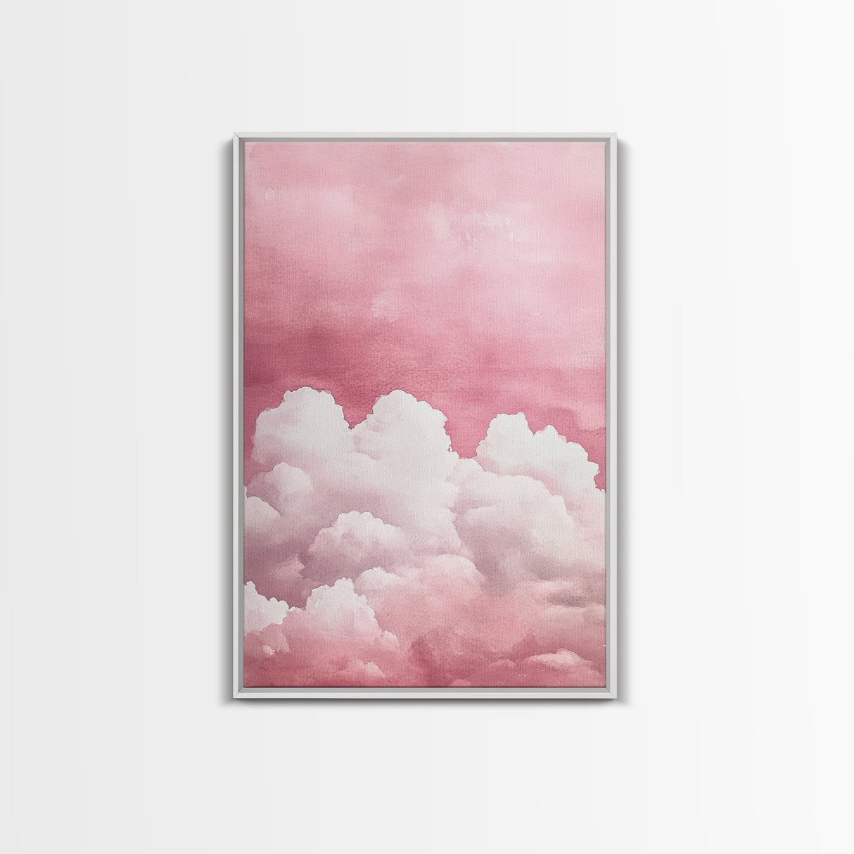 Dreamy Pink Clouds Canvas Print Light and Airy Minimalist Art Above Bed Wall Art Guest Room Decor Rustic Aesthetic Fall Accent Gift