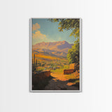 Rustic Mountain Landscape Framed Canvas Print Southwest Wall Art Above Sofa Rustic Decor Gift Idea Living Room Art Landscape Painting