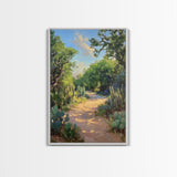 Serene GardenPath Canvas Print Southwest Wall Art Rustic Decor Above Bed Art Farmhouse Wall Art Gift Idea Landscape Painting