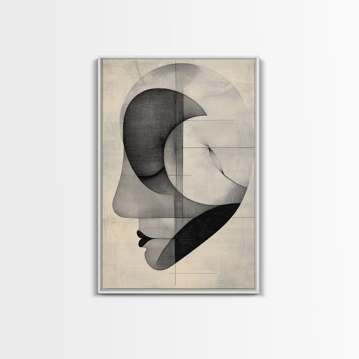 Golden Ratio Inspired Abstract Canvas Print Minimalist Monochrome Wall Art Unique Geometric Home Decor Artistic Gift Design