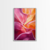 Fluid Pink Orange Canvas Print Featuring Bright Abstract Art Nouveau Style, Perfect Living Room Wall Art and Wabi Sabi Aesthetic