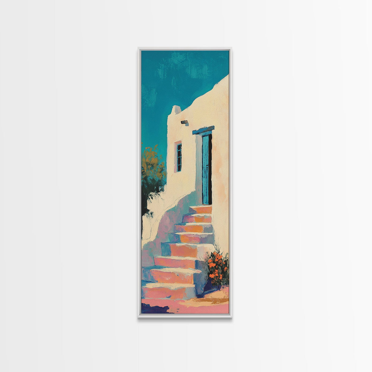 Mediterranean, Rustic, Canvas Print, coastal landscape art, farmhouse art, above couch art, wabi sabi art, southwest wall art,gift idea
