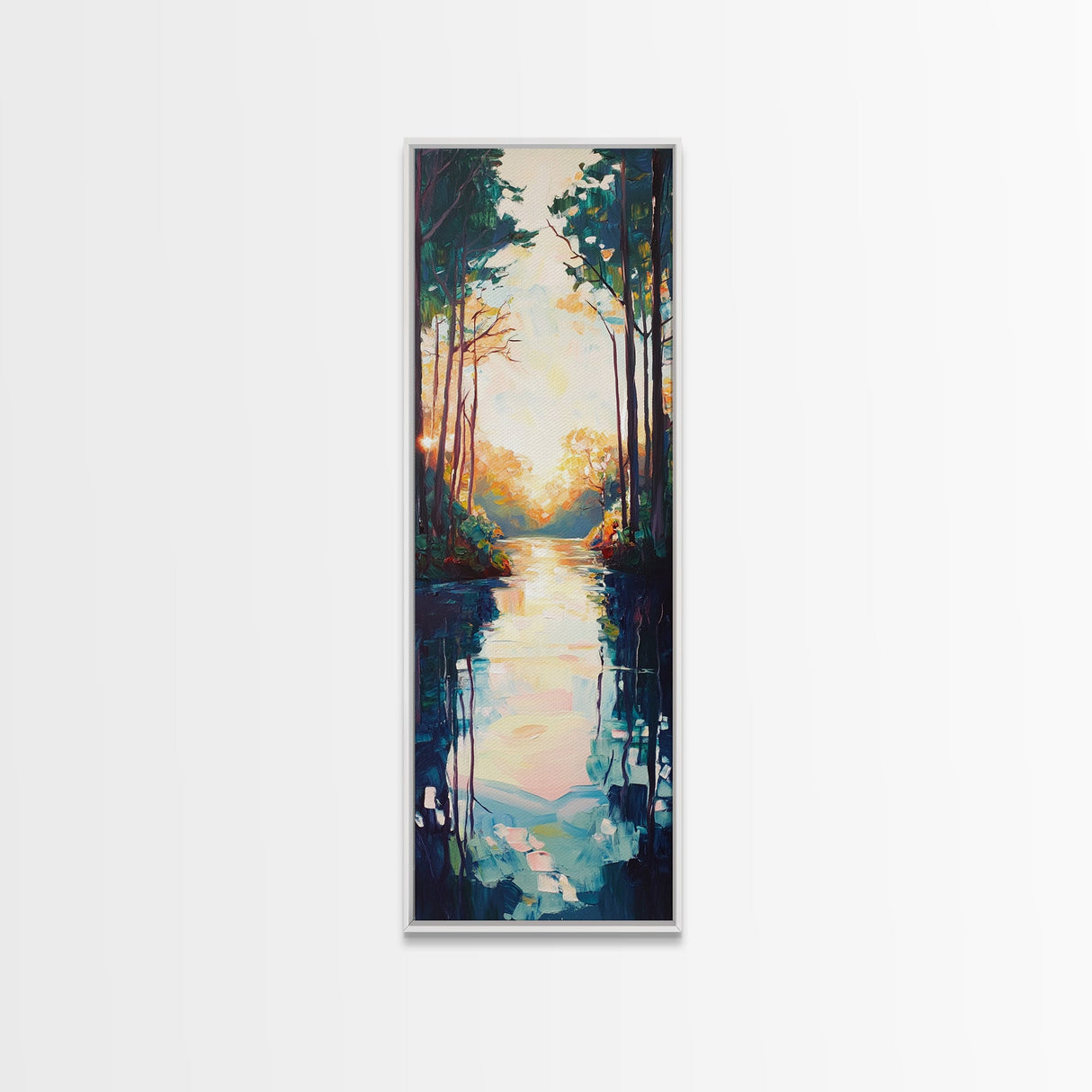 Forest Glow, Joshua tree art, wildflower painting, botanical prints, landscape painting, Framed Canvas Print, vertical wall art