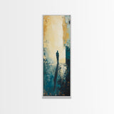 Lone Figure, Dark Romance Painting, Moody Art, Extra Wide Art, Wabi Sabi Art, Vintage Christmas, Framed Canvas Print